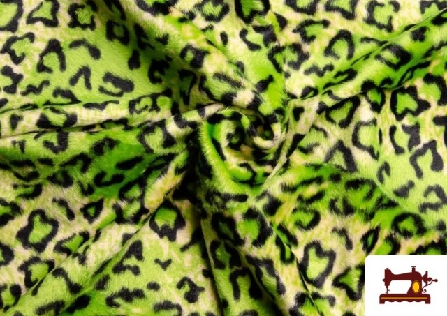Tela de Leopardo para Disfraces y para Tapizar color Pistacho
