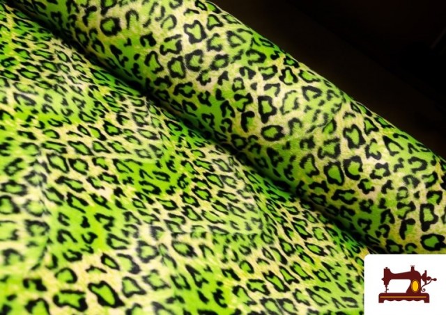 Tela de Leopardo para Disfraces y para Tapizar color Pistacho