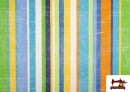 Venta online de Telas de Rayas Anchas para Decoración Multicolor color Azul