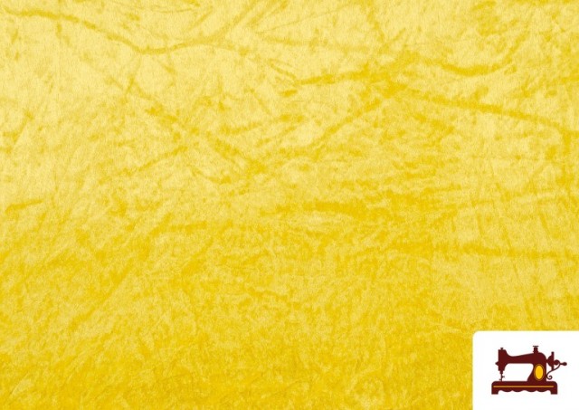 Venta de Tela de Terciopelo Económico Martelé color Amarillo