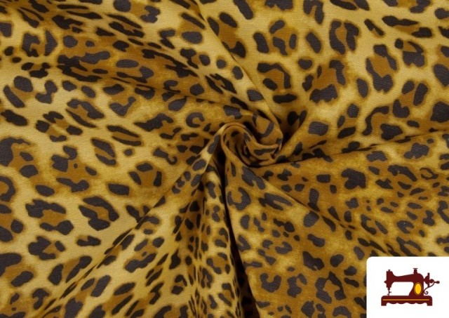 Venta online de Tela de Loneta Estampado Dibujo Animal Leopardo