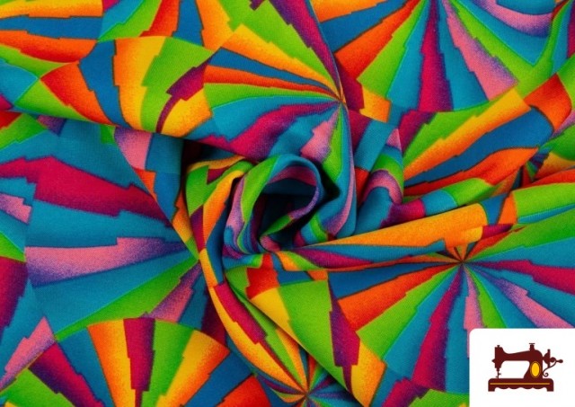 Venta online de Tela de Fantasía Estampada Multicolor