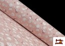 Tela de Viella Estampado Algodón Organico color Rosa pálido