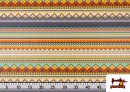 Comprar online Tela Estampada de Algodón de Rayas Étnicas Multicolor color Lila