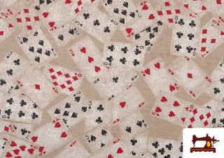 Comprar Tela de Loneta Estampada con Cartas de Poker