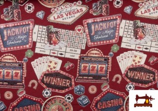 Venta online de Tela de Tapicería Tejida Gobelino con Motivos del Casino Ancho 140cm
