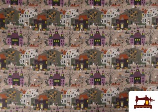 Tela de Algodón Noche de Halloween