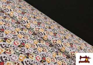 Tela de Algodón Halloween Calaveras