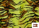 Comprar Tela de Pelo Corto de Tigre de Colores color Pistacho