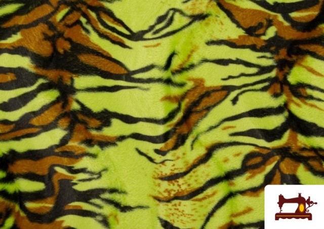Comprar Tela de Pelo Corto de Tigre de Colores color Pistacho