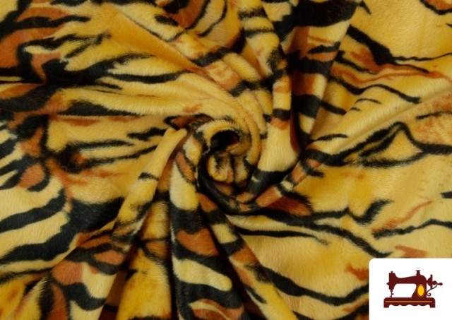 Comprar Tela de Pelo Corto de Tigre de Colores color Mostaza