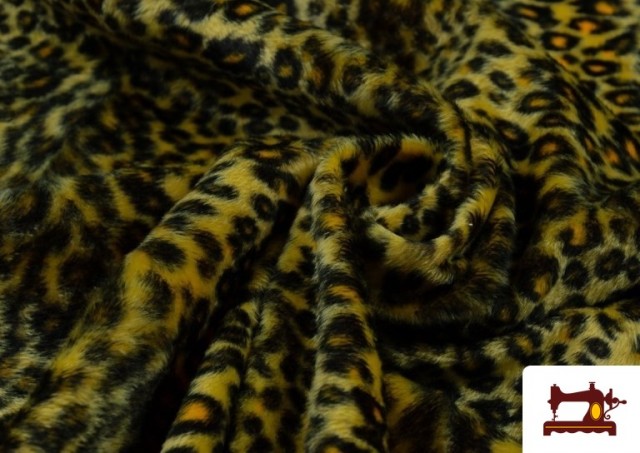 Comprar online Tela de pelo de leopardo de colores color Amarillo