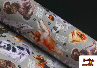 Tela de  Loneta  Estampado Digital con Perros