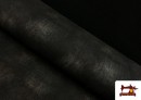 Venta de Tela de Sudadera French Terry Estampado Tejano color Negro