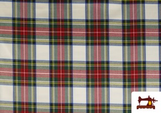 Comprar Tela de Viella Estampado Cuadros Blancos