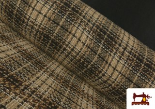 Tela de Lana Cuadrados Beige