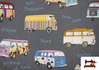Comprar Tela Estampada Furgonetas Volkswagen ancho tela 280 cms Comprar Tela Estampada Furgonetas Volkswagen ancho tela 280 cms