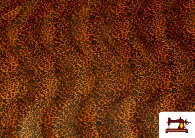 Tela de pelo de leopardo de colores color Naranja