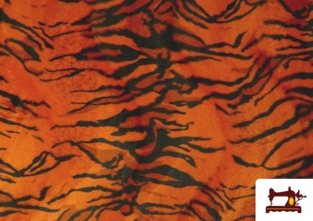 Venta online de Tela de Pelo Corto de Tigre de Colores color Naranja