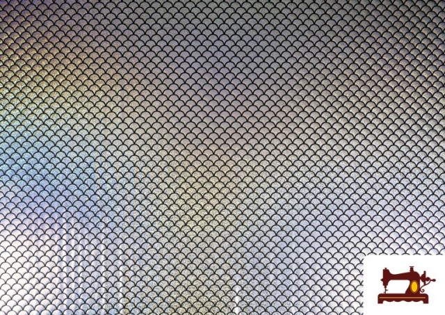 Venta de Tela de Lycra Escamas de Pez Holográficas color Gris