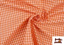 Venta online de Tela de Cuadros Vichy de Colores color Naranja