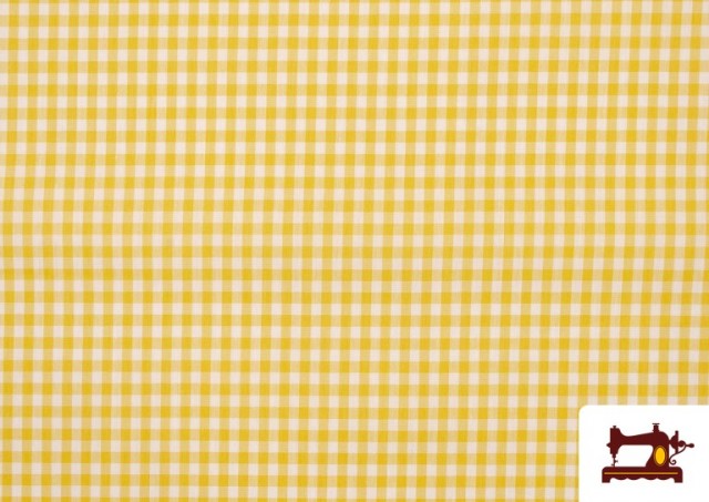 Venta online de Tela de Cuadros Vichy de Colores color Amarillo