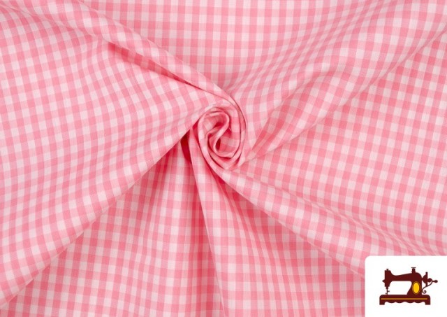 Venta online de Tela de Cuadros Vichy de Colores color Rosa