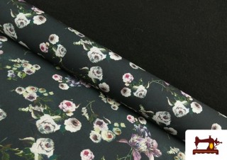 Comprar Tela de Crespón con Lycra Rosas blancas Comprar Tela de Crespón con Lycra Rosas blancas