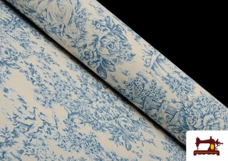 Tela de Toile Jouy color Azul