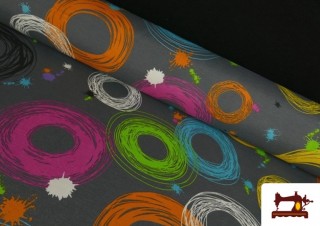 Tela de Loneta Decoración Círculos de Pintura