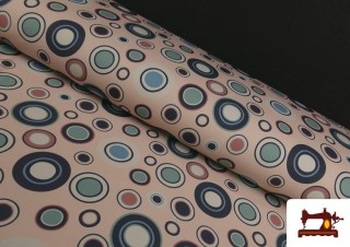 Comprar Softshell estampado Círculos color Rosa pálido