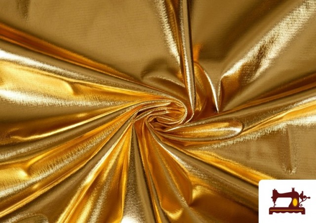 Tela Economica Metalizada Barata Brillante 150cm color Dorado