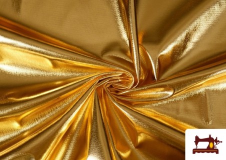 Tela Economica Metalizada Barata Brillante 150cm color Dorado