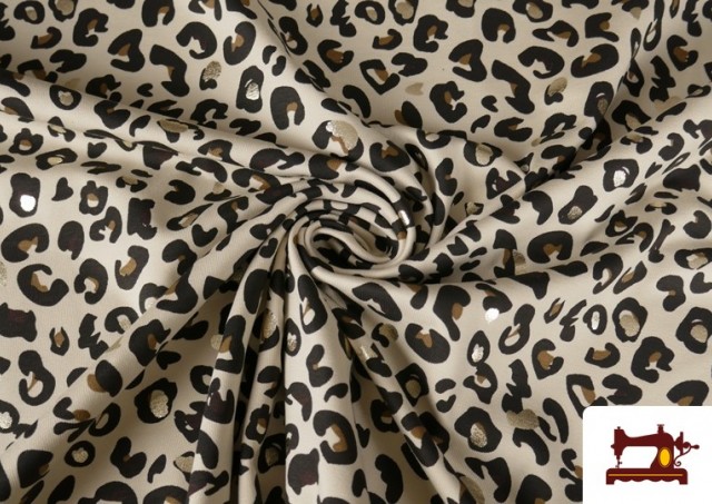 Venta online de Punto de Camiseta Estampado Leopardo Con Brilli Brilli