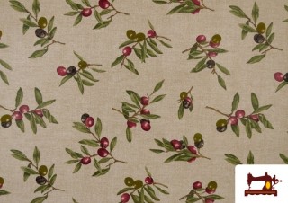 Venta de Tela de Loneta estampada con Hojas de Olivo