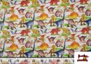 Venta online de Tela Algodón Estampado de Dinosaurios y Animales de la Prehistoria