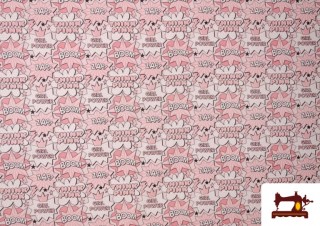 Comprar online Tela de Algodón Estampado Rosa GIRL POWER Comprar online Tela de Algodón Estampado Rosa GIRL POWER