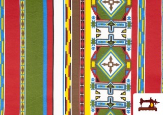 Venta de Tela Tribal Estampada con Motivos Étnicos
