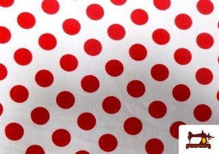 Tela Roja Lunares Blancos - Vestidos Sevillanas color Blanco