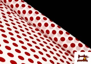 Tela Blanca Vestido Flamenca Lunares Rojos