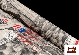 Tela Estampada con Motivos de New York