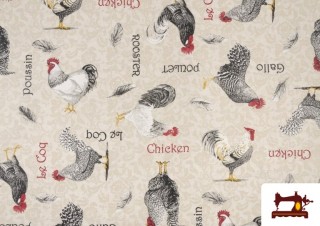 Comprar Tela Decoración Estampada con Gallos