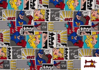 Venta de Tela Estampada de Superhéroes de Colores Comic