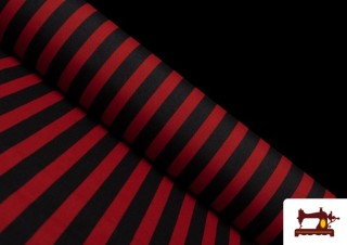 Tela de Rayas Negras y Rojas 1.50 cms