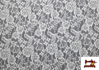 Tela de Blonda Encaje  para Decoración color Blanco