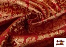 Venta de Tela de Jacquard para Vestidos Medievales Económico color Rojo