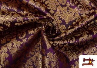 Tela de Jacquard para Vestidos Medievales Económico color Morado