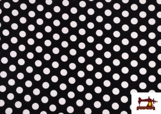 Venta de Tela de Topos Lunares Negros y Blancos