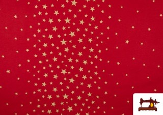 Comprar online Tela Mantel Navidad con Estrellas Doradas