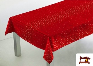 Tela Mantel Navidad con Estrellas Doradas